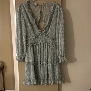 Elegant Green Floral Dress